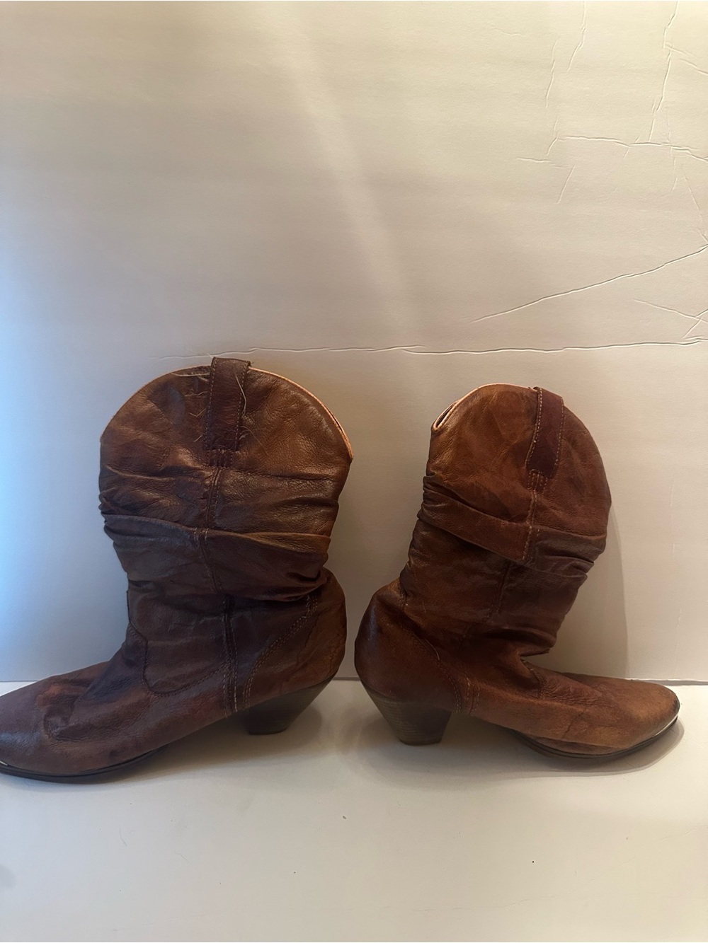 dingo Brown Slouchy Mid-Calf Heeled Boots
